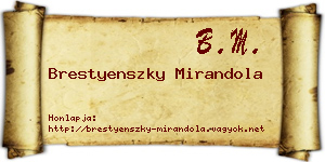Brestyenszky Mirandola névjegykártya